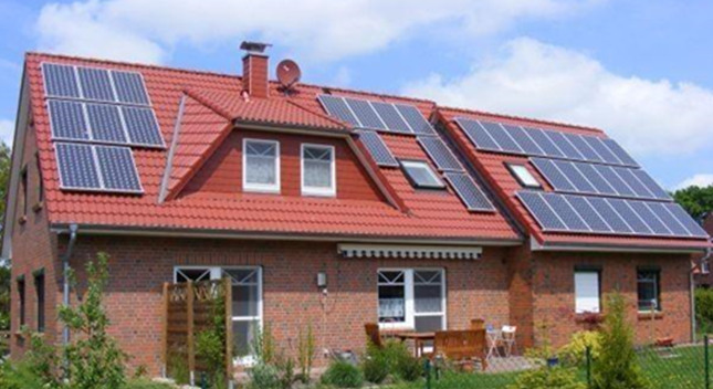Installation of solar power systems on villa roofs