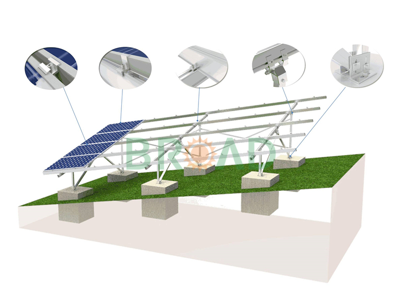 concrete solar mounting on uneven land