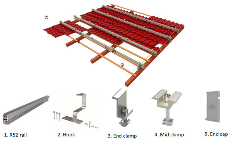 roman roof solar tile hook 