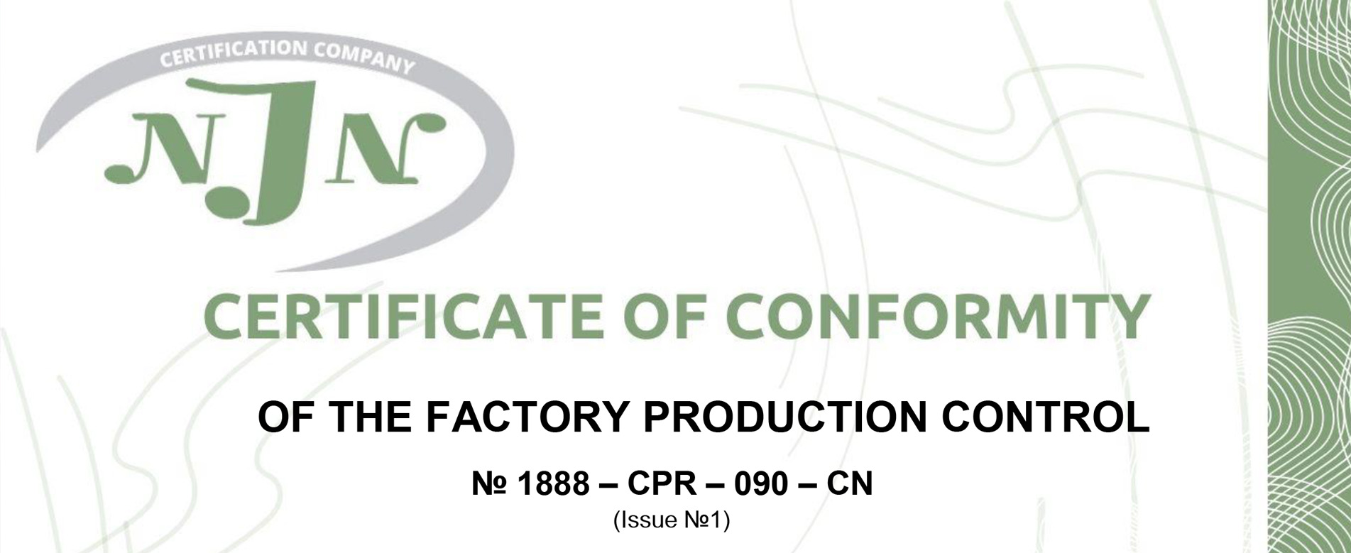 CERTIFICATE OF CONFORMITY